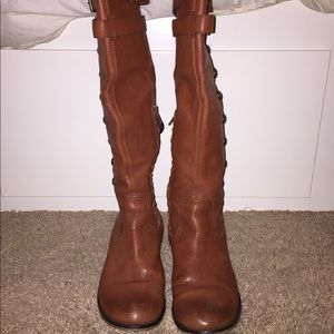 Super soft leather BP studded calf boots